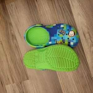 Kids Blue and Green Crocs
